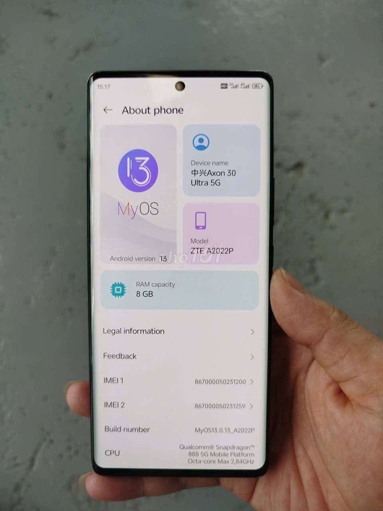 ZTE Axon 30 Ultra 5G  8GB/256GB cần tiền bán 2tr7. Mua bán Điện thoại tại Huyện Gia Viễn Ninh Bình được đăng bởi Tuan Le hình 1