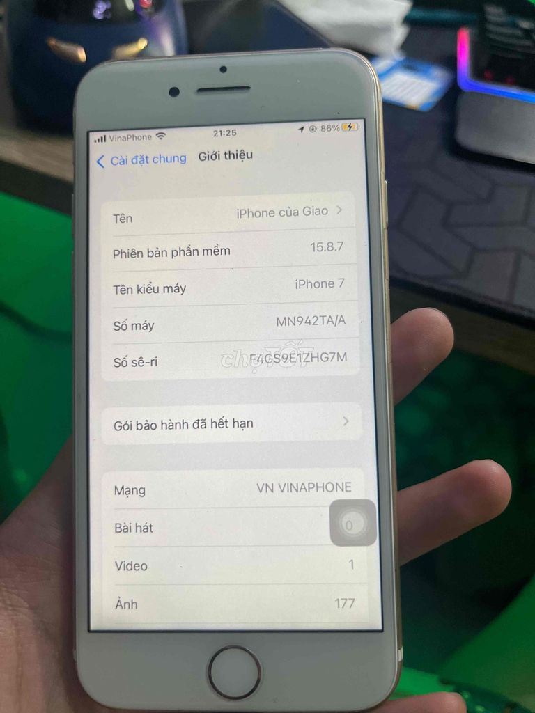 iPhone 7 128GB Vàng Đã qua sử dụng. Mua bán Điện thoại tại Quận Gò Vấp Tp Hồ Chí Minh được đăng bởi Đinh Xuân Giao hình 1