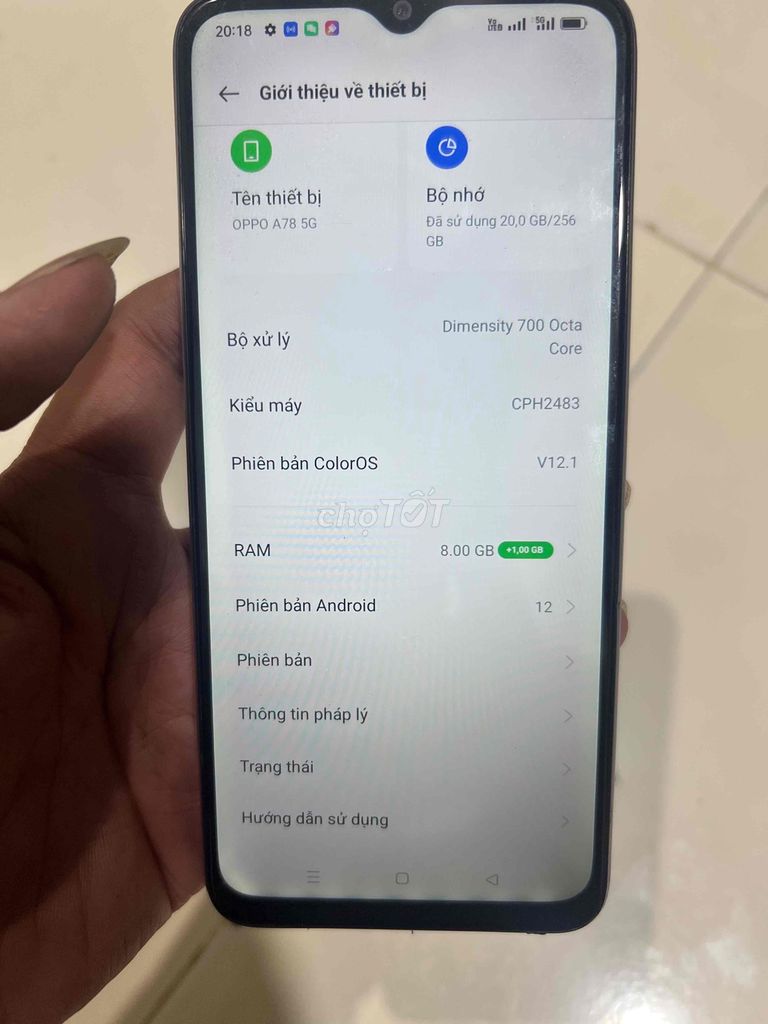 OPPO A78 5G 256GB Tím. Mua bán Điện thoại tại Quận Tân Phú Tp Hồ Chí Minh được đăng bởi Nguyễn văn hoàng hình 1