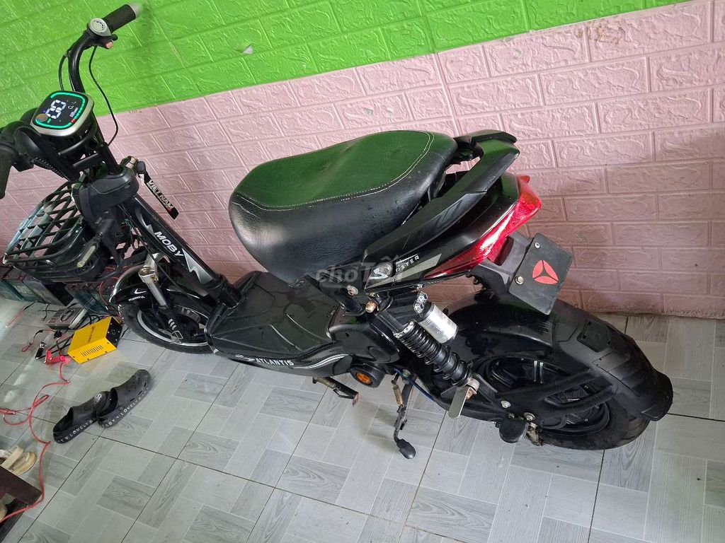 Xe đạp điện Moby Atlantis Đen Đã sử dụng. Mua bán Xe điện tại Thành phố Biên Hòa Đồng Nai được đăng bởi Xe Điện Duy Thành hình 3