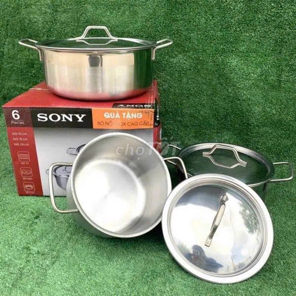 Bộ nồi inox 3 cái nồi quà tặng từ Sony