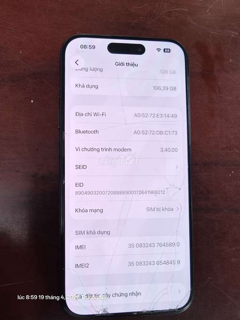 iPhone 15 Pro 128GB Đen Vỡ lưng. Mua bán Điện thoại tại Quận Hà Đông Hà Nội được đăng bởi Hoàn hình 1