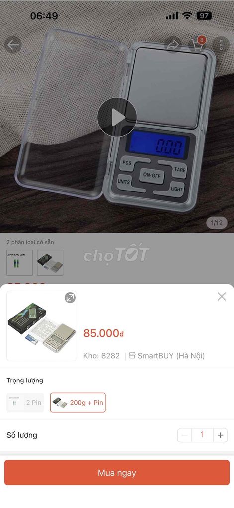 Cân điện tử Bạc 200g. Mua bán Nội thất, đồ gia dụng khác tại Huyện Hoài Đức Hà Nội được đăng bởi Cu Sâu hình 1