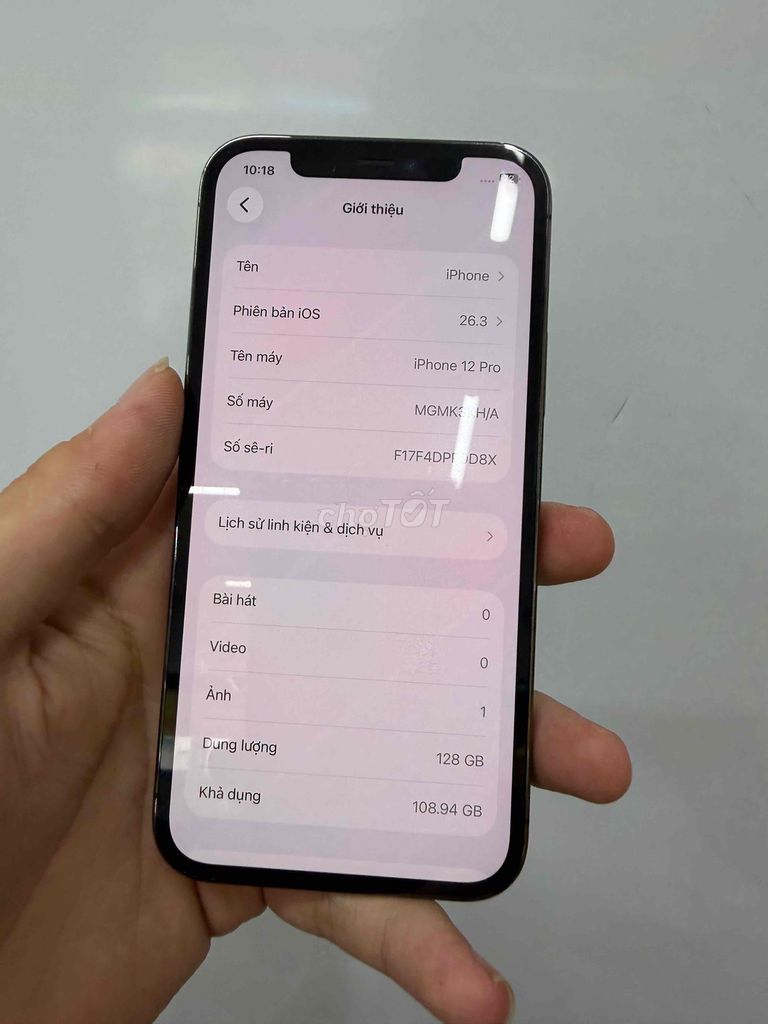12 pro 128gb quốc tế zin nguyên áp đẹp 98.5. Mua bán Điện thoại tại Huyện Việt Yên Bắc Giang được đăng bởi Nguyễn Văn Đạt hình 1