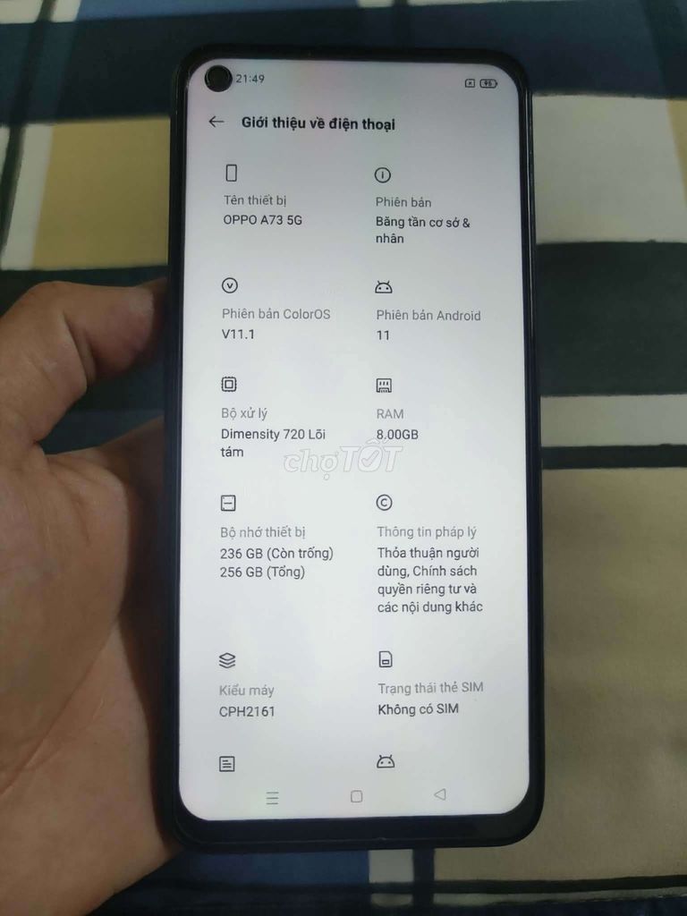 OPPO A73 5G 256GB Đen. Mua bán Điện thoại tại Huyện Thanh Trì Hà Nội được đăng bởi  Chery An hình 1