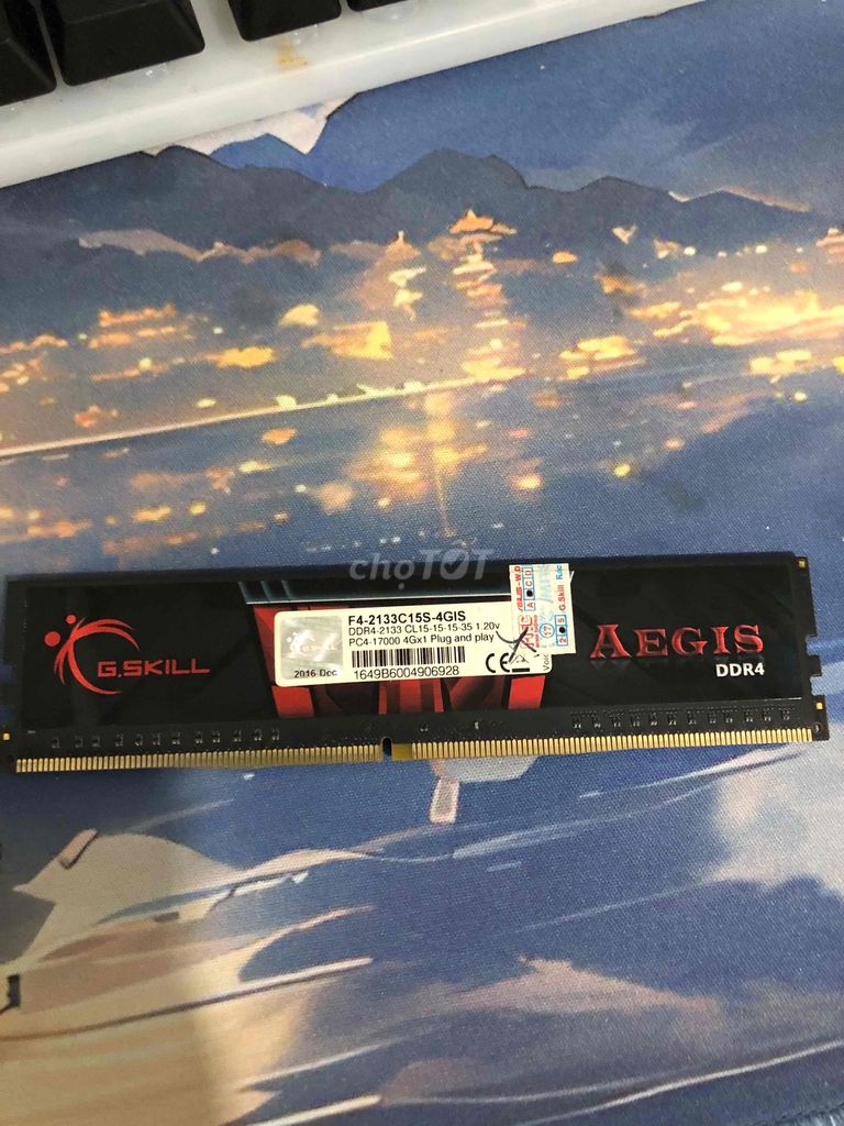 RAM G.Skill Aegis DDR4 4GB 2133MHz. Mua bán Linh kiện (RAM, Card...) tại Huyện Trần Văn Thời Cà Mau được đăng bởi Bin Bin hình 1
