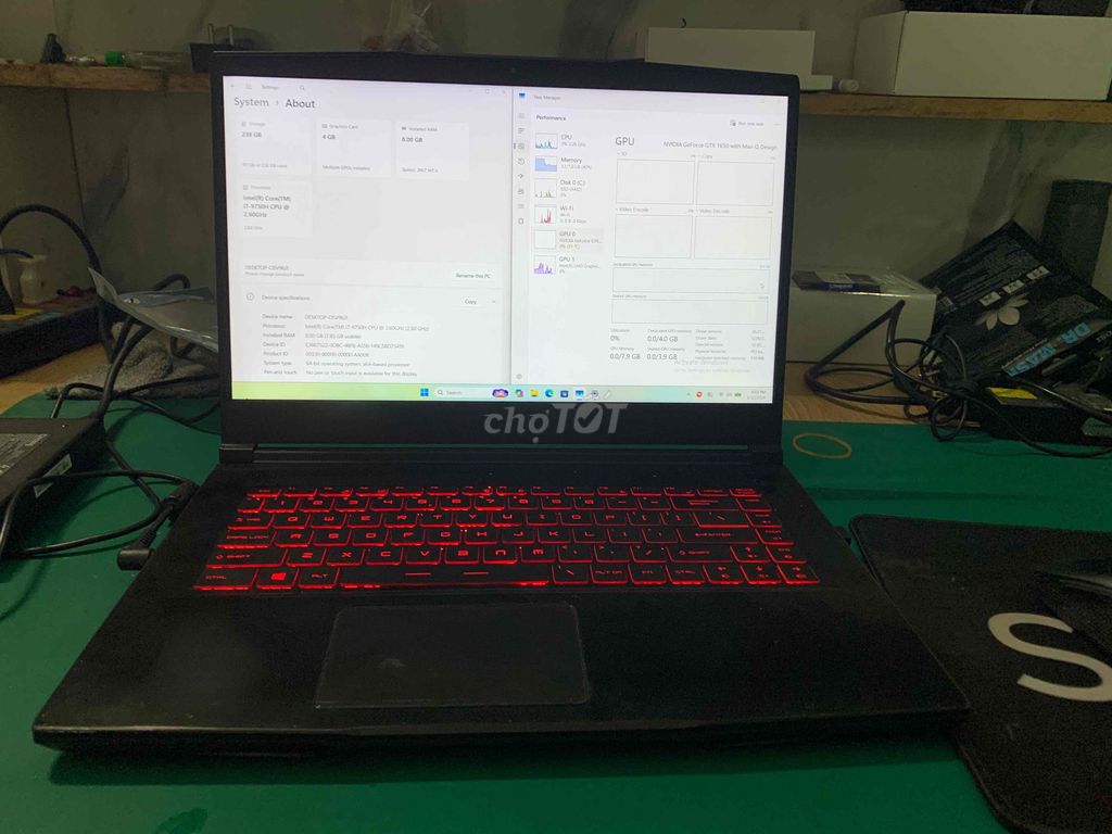 MSI GF63 i7-9750H 8GB/256GB Đen. Mua bán Laptop tại Quận 12 Tp Hồ Chí Minh được đăng bởi Hoàng Trần hình 1