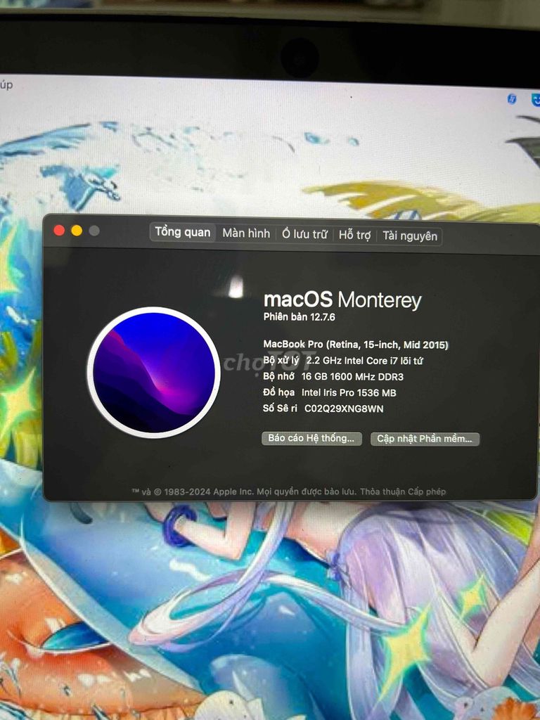 Macboook Pro 2015 core i7 15 inch Ram 16GB. Mua bán Laptop tại Quận Bình Tân Tp Hồ Chí Minh được đăng bởi Macbook SG hình 1