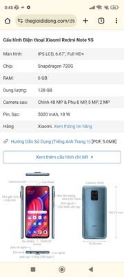 Bán or gl Xiaomi note 9s Snapdragon 720G pin 5k