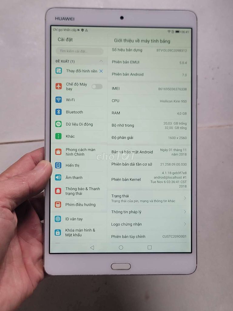 Huawei MediaPad M3 ram 4g, bộ nhớ 32g. Mua bán Máy tính bảng tại Quận 12 Tp Hồ Chí Minh được đăng bởi Minh hình 1