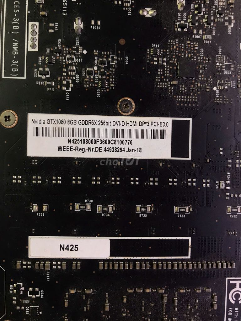Card đồ họa Nvidia GTX 1080 8GB GDDR5X. Mua bán Linh kiện (RAM, Card...) tại Quận Bắc Từ Liêm Hà Nội được đăng bởi A Thưởng hình 1
