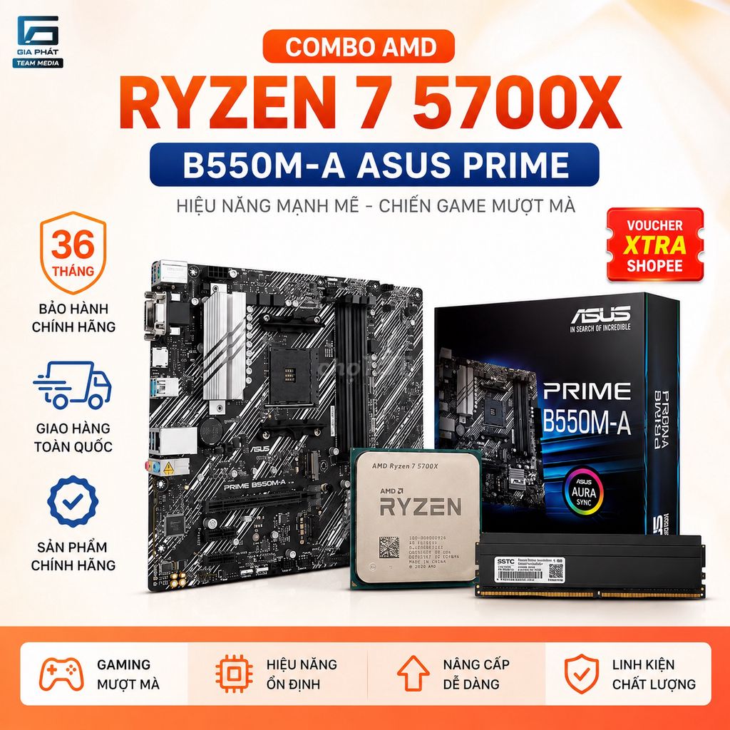 🔥 COMBO AMD B550 ASUS / Ryzen 7 5700X / Ram 16GB. Mua bán Linh kiện (RAM, Card...) tại Quận 6 Tp Hồ Chí Minh được đăng bởi Trần Thành Đại hình 1