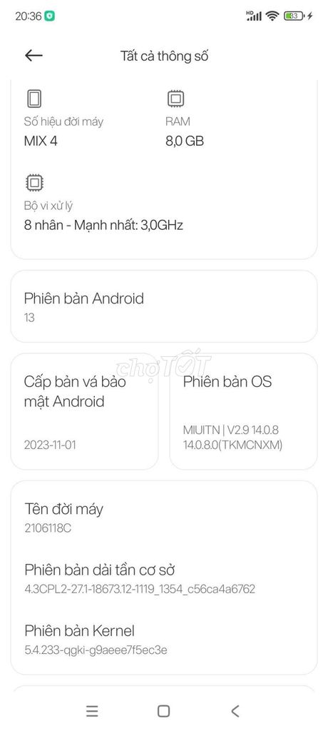 Xiaomi Mi MIX 4 256GB Xanh nhạt. Mua bán Điện thoại tại Thị xã Tân Uyên Bình Dương được đăng bởi Nguyễn Hiếu hình 1