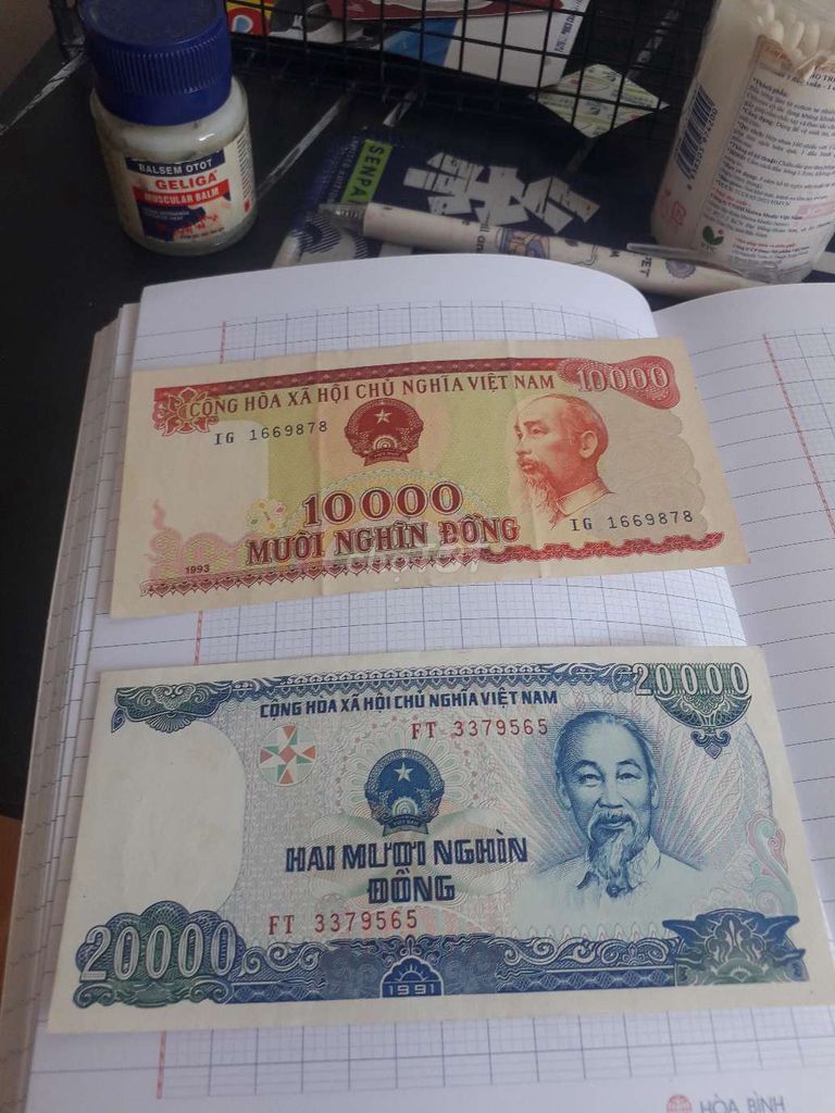 Tiền sưu tầm Việt Nam 10.000 VND 1993, 20.000 VND. Mua bán Đồ sưu tầm, đồ cổ tại Thành phố Thuận An Bình Dương được đăng bởi Phúc An Hà Phúc An hình 1