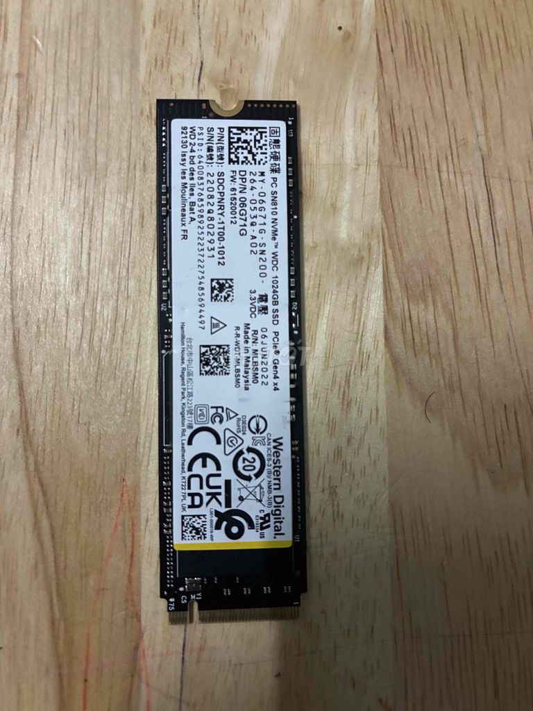 Ổ cứng SSD Western Digital PC SN810 1TB. Mua bán Linh kiện (RAM, Card...) tại Quận 4 Tp Hồ Chí Minh được đăng bởi Vi Us hình 1