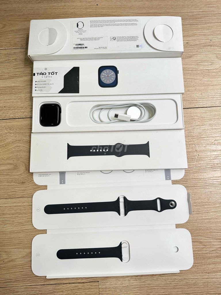 apple wacth S8/45mm nhôm midnight fulbox VNA