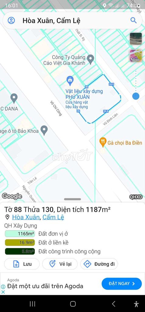 CHO THUÊ ĐẤT 3 MẶT TIỀN HÒA XUÂN