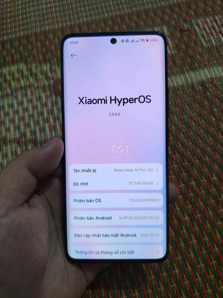 Xiaomi Redmi Note 14 Pro Plus 5G 8GB/256GB Đen. Mua bán Điện thoại tại Huyện Sóc Sơn Hà Nội được đăng bởi Phan Tú hình 1