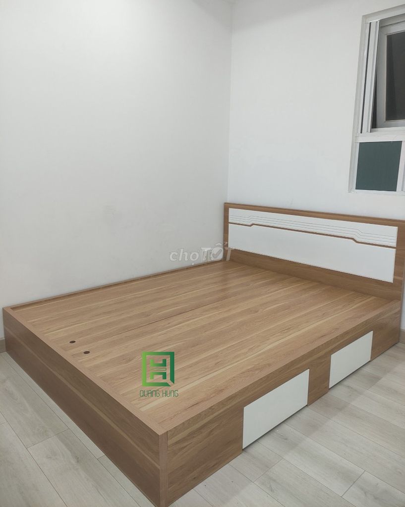 GIƯỜNG GỖ MDF CAO CẤP- GIƯỜNG GỖ GIÁ RẺ- GIÁ XƯỞNG. Mua bán Giường, chăn ga gối nệm tại Huyện Bình Chánh Tp Hồ Chí Minh được đăng bởi Nội Thất Quang Hùng TD hình 1
