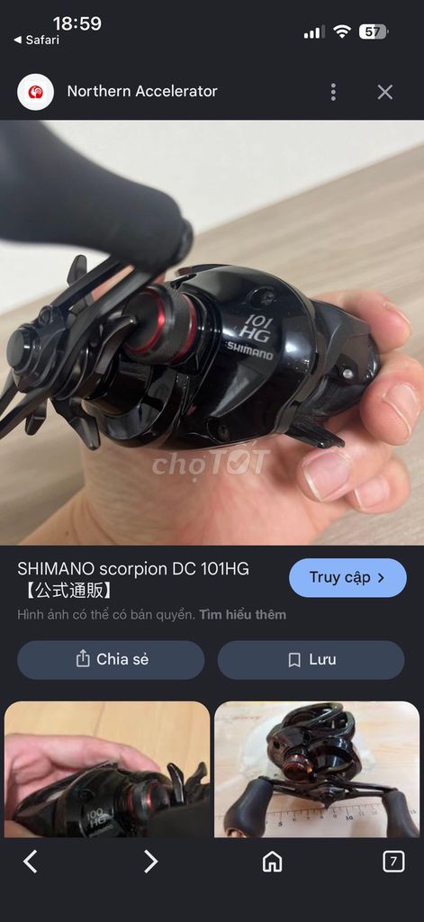 Máy câu Shimano Scorpion DC 101HG Đen Mới lướt