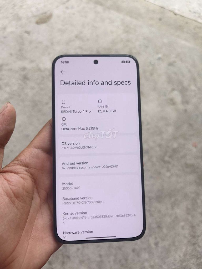 Xiaomi Redmi Turbo 4 Pro 12GB/256GB Đã sử dụng. Mua bán Điện thoại tại Huyện Châu Thành Bến Tre được đăng bởi Hoàng An Mobile hình 1