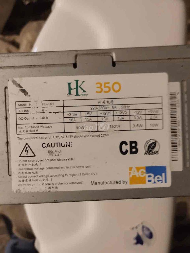 Nguồn HK Power HBS001 350W Xám. Mua bán Linh kiện (RAM, Card...) tại Quận 3 Tp Hồ Chí Minh được đăng bởi Nguyễn t hình 1