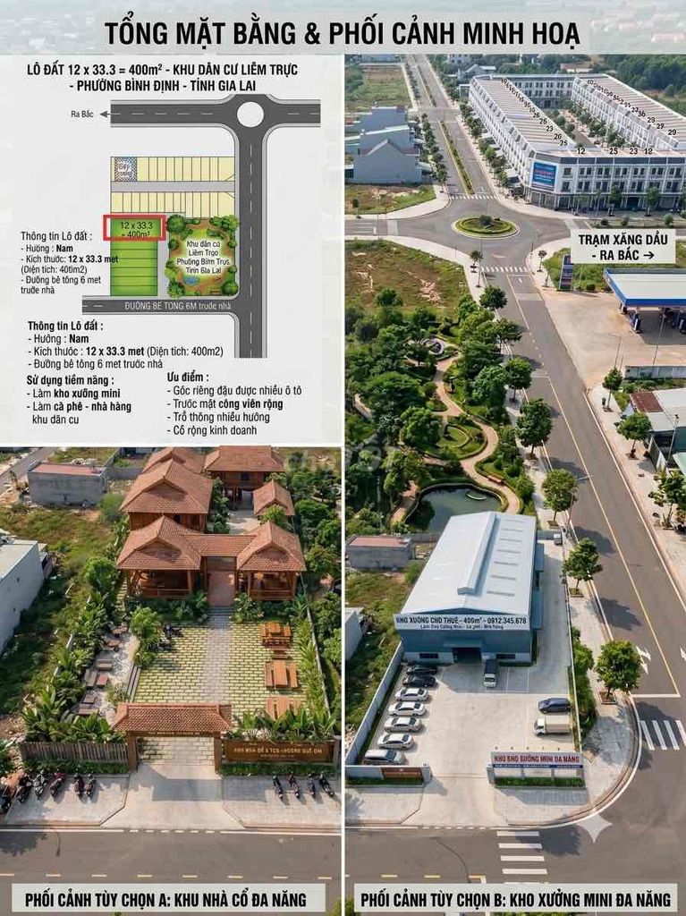 Lô đất 12 x 33.3 - 400m2 xây kho mini - nhà hàng cà phê Lô đất 12 x 33.3 - 400m2 xây kho mini - nhà hàng cà phê