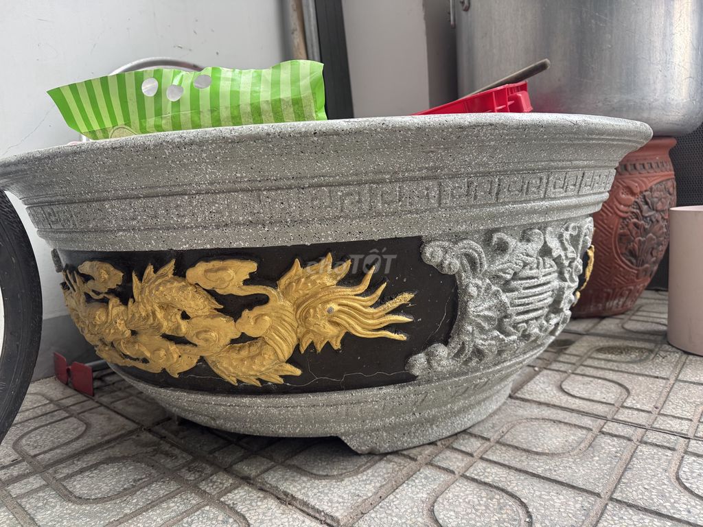 Chậu cây cảnh đá 1m Rồng Xám Đen Vàng. Mua bán Cây cảnh, đồ trang trí tại Thành phố Thuận An Bình Dương được đăng bởi Tên chưa cung cấp hình 1