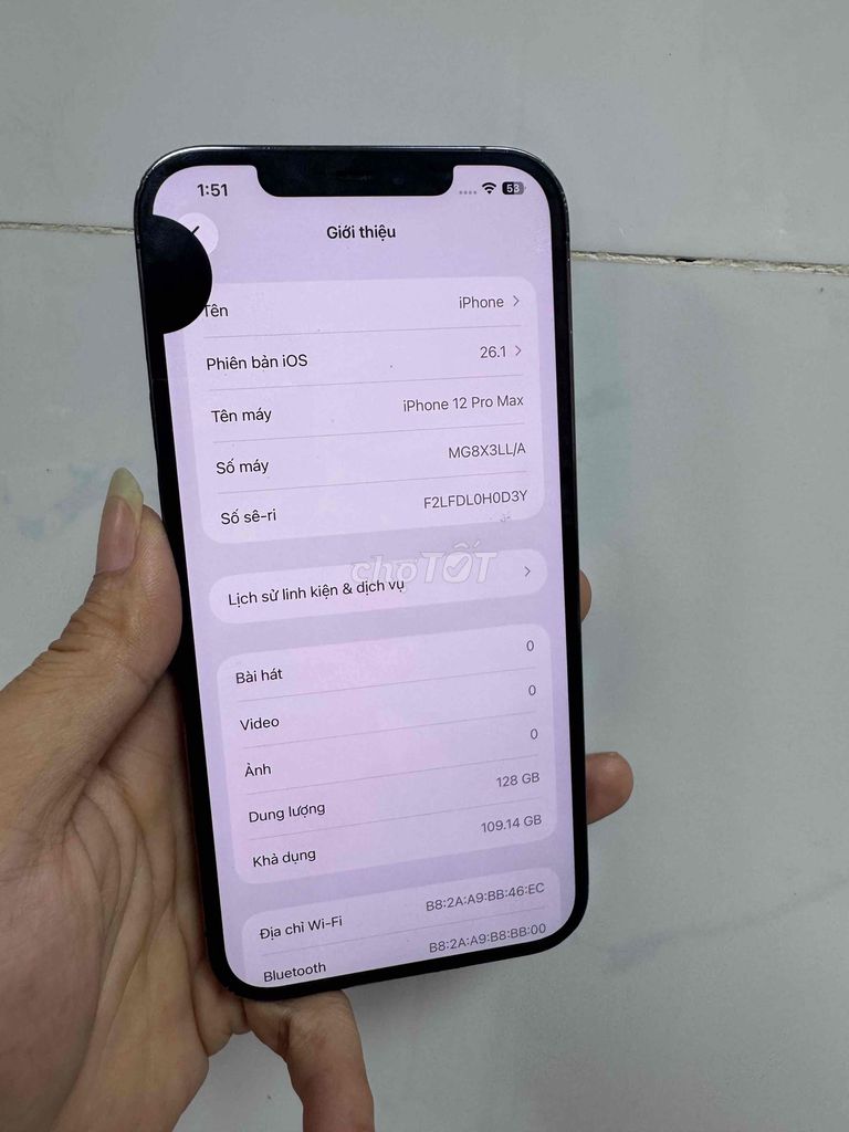 Apple iPhone 12 Pro Max 128GB Xám. Mua bán Điện thoại tại Thành phố Tân An Long An được đăng bởi lê văn thái hình 1
