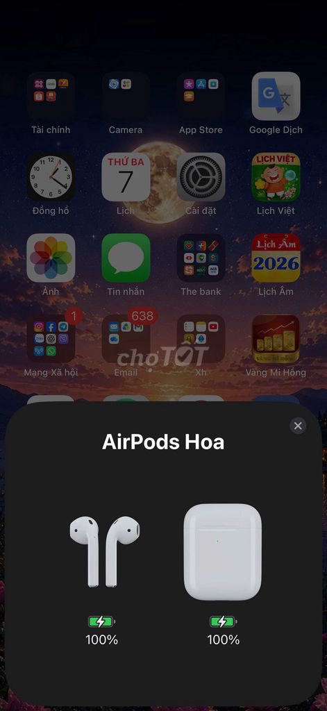 Tai nghe Bluetooth Apple AirPods 2 Trắng. Mua bán Tivi, Âm thanh tại Thành phố Thuận An Bình Dương được đăng bởi Ms Nguyễn An hình 1