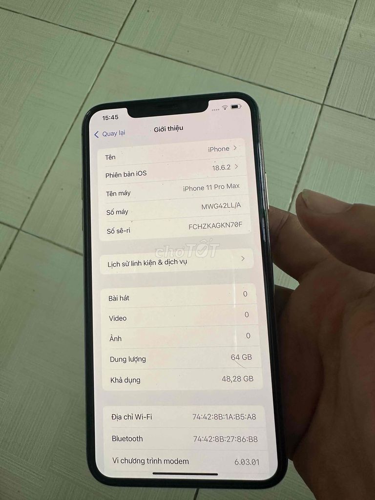 iPhone 11 Pro Max 256GB nguyên rin 256 gb pin 96 %. Mua bán Điện thoại tại Quận Cẩm Lệ Đà Nẵng được đăng bởi NGUYỄN Văn Vũ hình 1