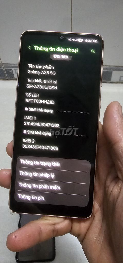 Samsung Galaxy A33 5G Vàng. Mua bán Điện thoại tại Huyện Bình Chánh Tp Hồ Chí Minh được đăng bởi Nhớ hình 1