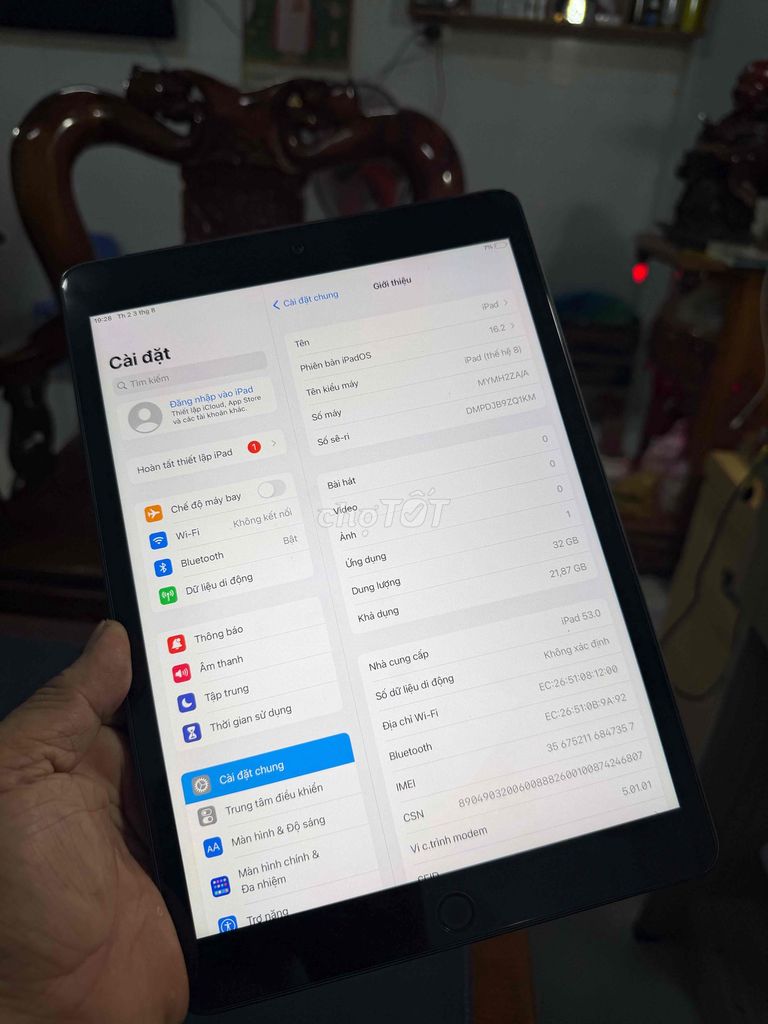Apple iPad Gen 8 32GB 4G Wifi Xám Đã sử dụng. Mua bán Máy tính bảng tại Thành phố Biên Hòa Đồng Nai được đăng bởi thanh hình 1