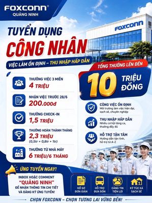 FOXCONN QN *** 1000 CÔNG NHÂN THƯỞNG 10 TR