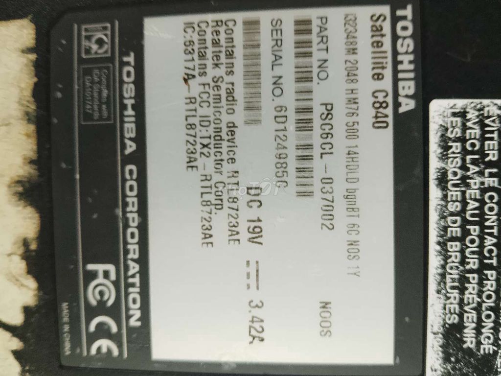 Laptop Toshiba Satellite C840 Đen. Mua bán Laptop tại Huyện Cai Lậy Tiền Giang được đăng bởi Nhat Truong hình 1