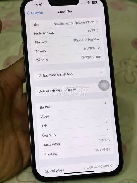 Apple iPhone 13 Pro Max 128GB Xanh. Mua bán Điện thoại tại Quận 1 Tp Hồ Chí Minh được đăng bởi Hội Đồ Điện Tử hình 1