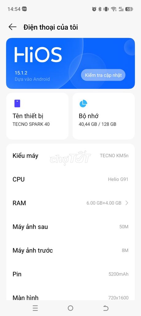 TECNO Spark 40 128GB. Mua bán Điện thoại tại Thành phố Thủ Đức Tp Hồ Chí Minh được đăng bởi Phan văn phúc hình 1