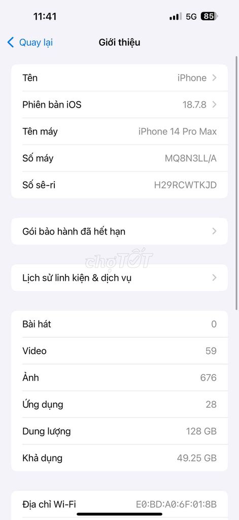 iPhone 14 Pro Max 128GB Đen Tốt. Mua bán Điện thoại tại Thành phố Thủ Dầu Một Bình Dương được đăng bởi Lương Đình Tuân hình 1