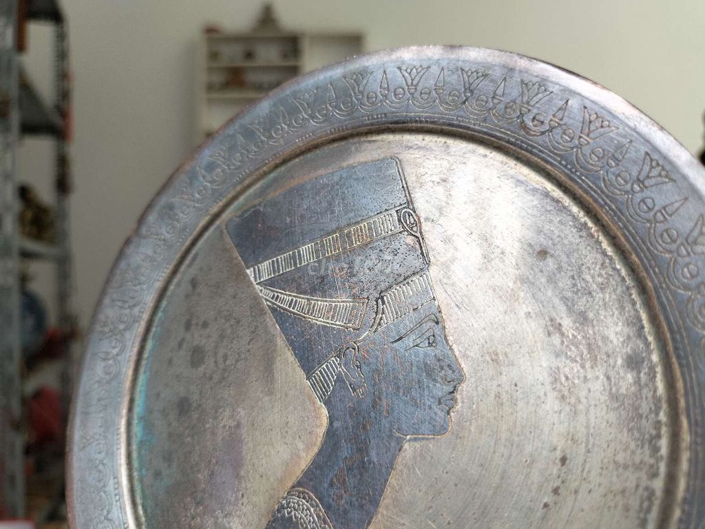 Tranh đĩa treo tường bằng đồng hoạ tiết Ai Cập