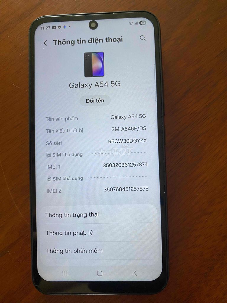 Samsung Galaxy A54 5G 8/128GB 2 sim có NFC. Mua bán Điện thoại tại Huyện Củ Chi Tp Hồ Chí Minh được đăng bởi Linh hình 1