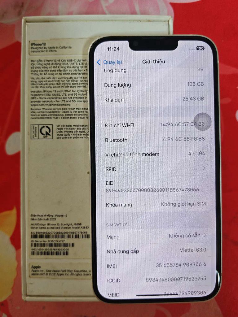 Apple iPhone 13 128GB Trắng VN/A. Mua bán Điện thoại tại Thành phố Dĩ An Bình Dương được đăng bởi Võ Đức Trọng hình 1