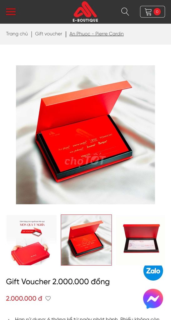 Phiếu quà tặng Pierre Cardin Đỏ. Mua bán Sở thích khác tại Quận Bình Thuỷ Cần Thơ được đăng bởi Mani hình 1