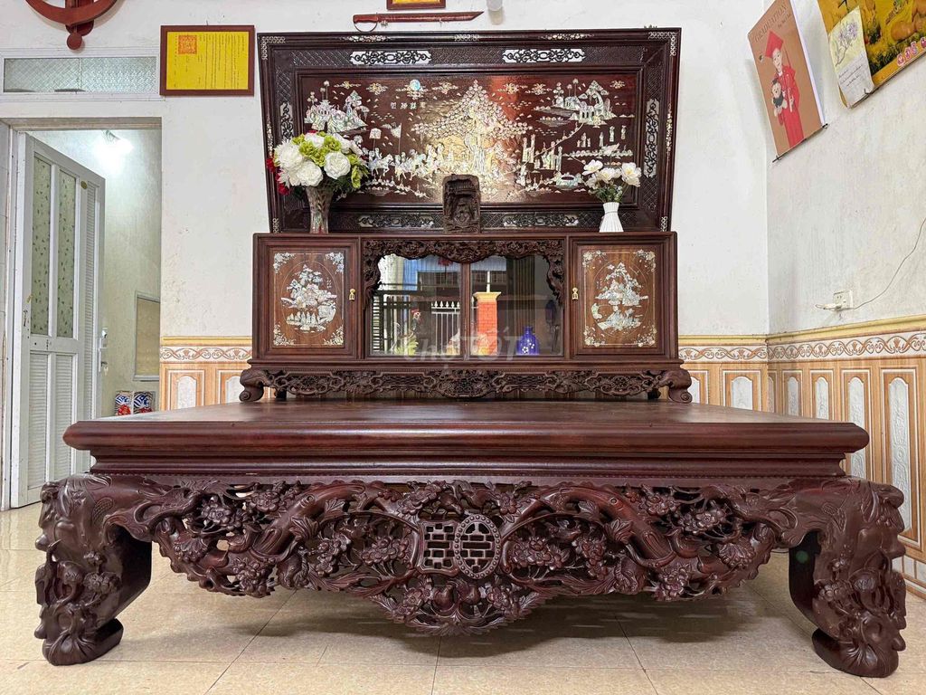 Sập gỗ Mai điểu 1m6x2m. Mua bán Nội thất, đồ gia dụng khác tại Huyện Nam Trực Nam Định được đăng bởi Gia Hưng hình 1