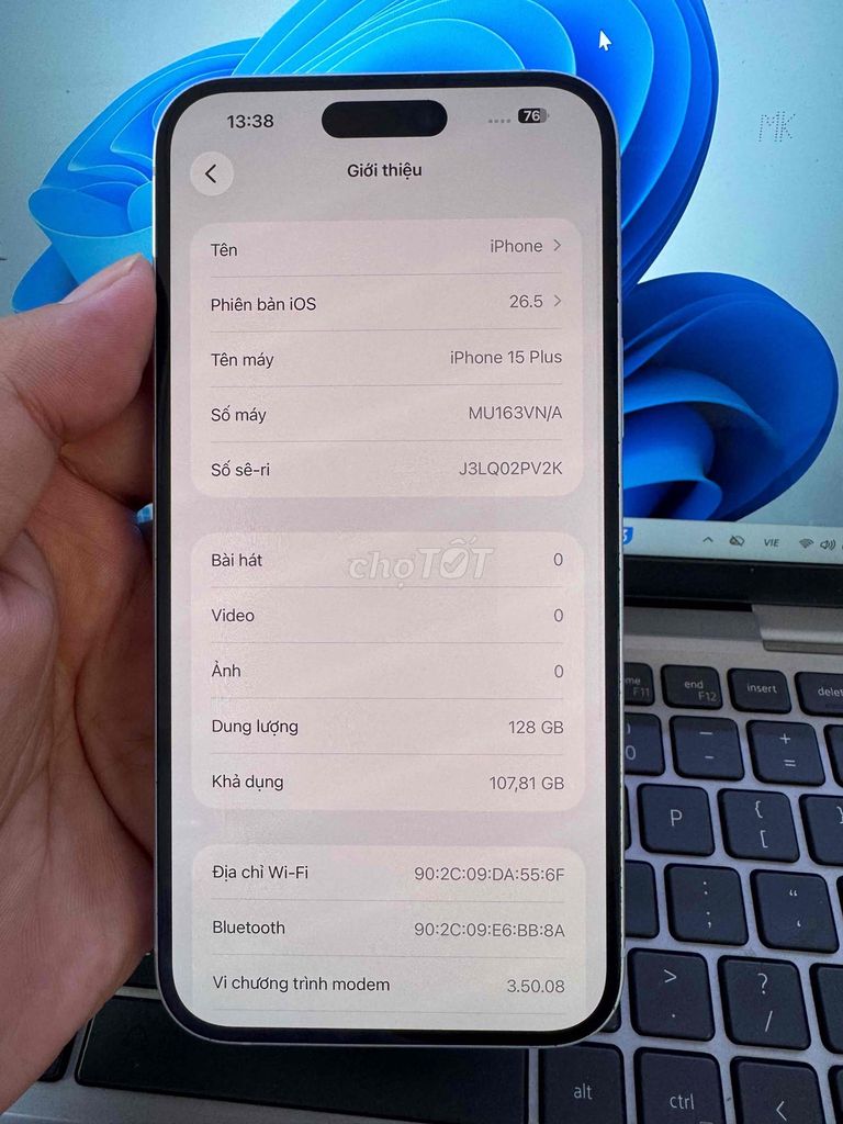Apple iPhone 15 Plus 128GB Xanh 85%. Mua bán Điện thoại tại Quận 6 Tp Hồ Chí Minh được đăng bởi QUỐC THIÊN BÁN GÓP 0 ĐỒNG  hình 1