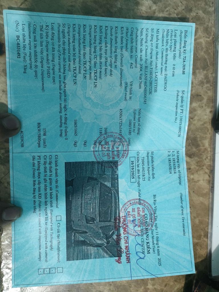 Daewoo Lacetti 2004 EX 1.6 MT - 168000 km. Mua bán Ô tô tại Huyện Xuyên Mộc Bà Rịa - Vũng Tàu được đăng bởi Trương Quang Luật hình 14