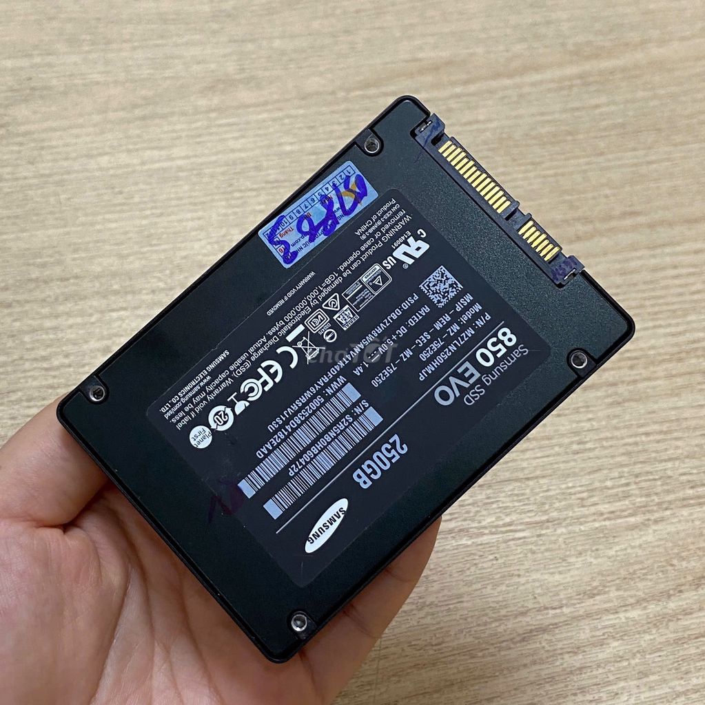 Ổ cứng SSD Samsung 850 EVO 250GB chuẩn 2.5 in 97%. Mua bán Linh kiện (RAM, Card...) tại Quận Thanh Khê Đà Nẵng được đăng bởi Laptop 2nd bao bền giá rẻ  hình 1