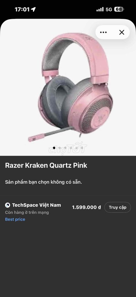 Tai nghe Razer Kraken Quartz Hồng. Mua bán Tivi, Âm thanh tại Huyện An Lão Hải Phòng được đăng bởi Nguyễn Bình hình 1