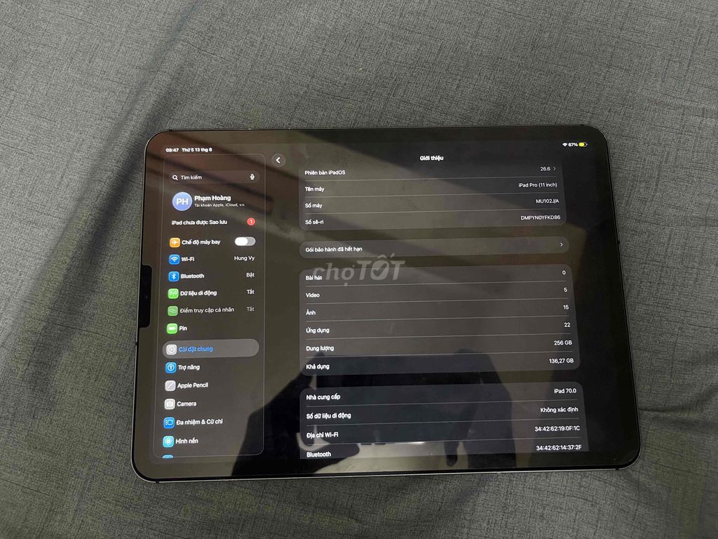 Apple iPad Pro 2018 256GB Xám. Mua bán Máy tính bảng tại Quận Long Biên Hà Nội được đăng bởi phạm hoàng hình 1