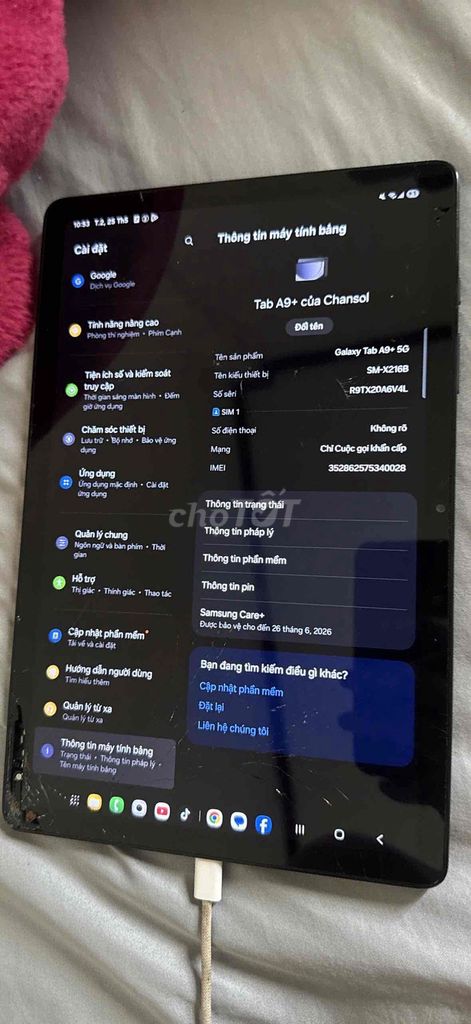 Samsung Galaxy Tab A9+ 5G Xám. Mua bán Máy tính bảng tại Thành Phố Đồng Hới Quảng Bình được đăng bởi TuanNgoc Ha hình 1