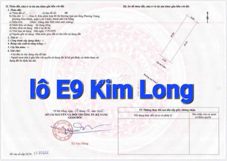 Bán lô đất đẹp Khu E9  Kim Long